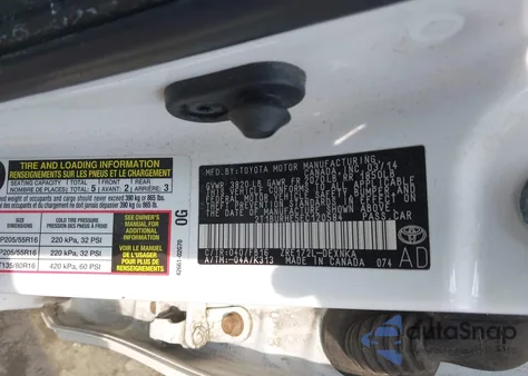 2014 Toyota Corolla Le z USA, uszkodzony, nr VIN 2T1BURHE5EC120584